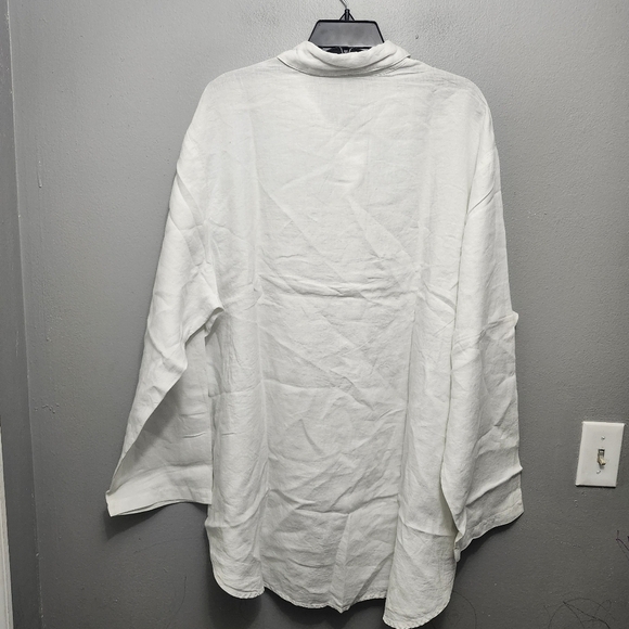 Soft surroundings women's button-up tunic top size 1X white 100% linen n… - Picture 4 of 8